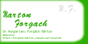 marton forgach business card