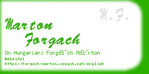 marton forgach business card